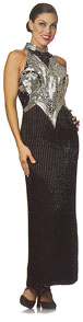 Fully Beaded Closed Neck Gown
