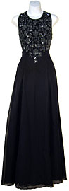 Full Length Formal Gown with Beaded Bodice
