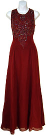 Full Length Formal Gown with Beaded Bodice