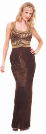 Sleevless Hand Beaded Long Formal