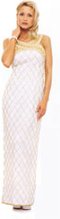 Crossed Front and Diagonal Beadwork Formal Dress
