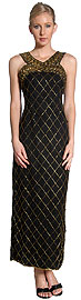 Crossed Front and Diagonal Beadwork Formal Dress