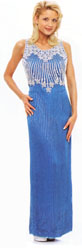 Lined Flower Beaded Formal Gown
