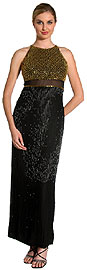 Transparent Back Beaded Formal Evening Dress