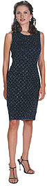Sleevless Short Handbeaded Cocktail Dress