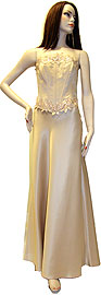 Floral Design on Criss Crossed Formal Dress 