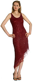 Asymmetrical Beaded Short Evening Cocktail Dress