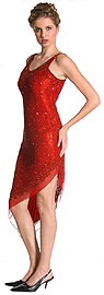 Asymmetrical Beaded Short Evening Cocktail Dress