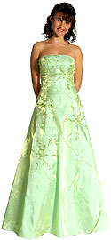 Two-Tone Satin Prom Dress with Criss-Cross Back