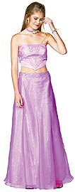 Criss Crossed Strapless Beaded Dress