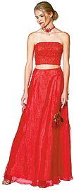 Criss Crossed Strapless 2 pc Dress