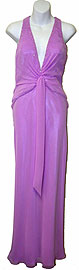 Prom Sample Sale item c27790. Elegant Halter Neck Prom Dress with Front Sash. The halter-neck prom dress has a front sash. The neckline is accentuated with beads. This dress is perfect for a slimmer look.
