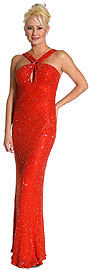 Full Length Thick Strapped Beaded Gown