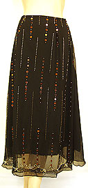 #ks114. Bead Embellished Knee Length Skirt .