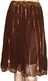 Bead Embellished Tea Length Skirt. ks96-1.