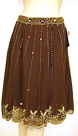 #ks97. Bead Embellished Knee Length Skirt .