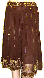 Bead Embellished Tea Length Skirt. ks97-1.