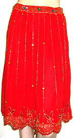 Bead Embellished Tea Length Skirt. ks97-2.