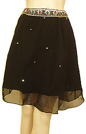 #ks99. Bead Embellished Knee Length Skirt .
