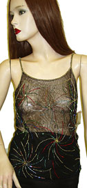 #kt81. Net Top with Multi-color Beadwork.