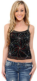Net Top with Multi-color Beadwork