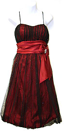 Rouched Shirred Short Cocktail Dress