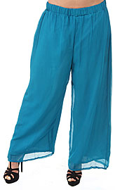 Loose Fit Straight Pants with Elastic Waist. pants-01.