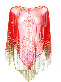 #po-1. Hand Beaded Net Poncho.