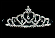Accessories item ps123. . Crystal Rhinestone Tiara with combs in Silver; height measures 3".