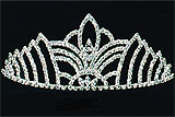 Accessories item ps27. . Crystal Rhinestone Tiara with combs; Silver color; height measures 3".