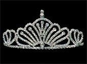 Accessories item ps667. . Crystal rhinestone tiara; Silver tone; on combs. Height: 3.25". 