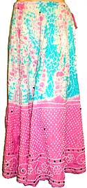 Tie & Dye Long Sequined Skirt with Drawstring. s12013-5.