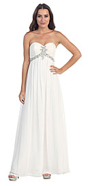 Strapless Rhinestones Bust Long Formal Bridesmaid Dress