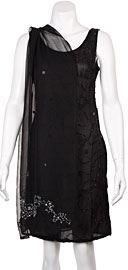 Two Tone Beaded Print Scarf. sc103.