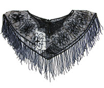 #sf21. Black Beaded Collar Scarf.