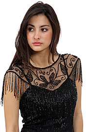 Butterfly Design Beaded Collar Scarf. sf22.