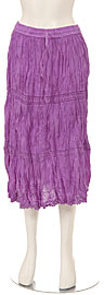 Knee Length Crinkled Lilac Skirt. skt-b6.