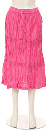 Knee Length Crinkled Pink Skirt. skt-b1.