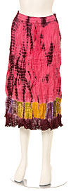 Tie & Dye Crinkled Pink Multi Skirt. skt-c5.