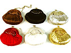 #w2124br. Sequin Beaded Satin Evening Bag.