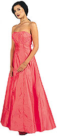 Strapless A-line Beaded Prom Dress