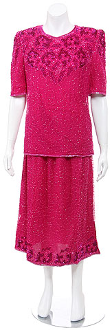 2 Piece Hand Beaded and Sequined Dress