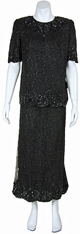 Two Piece Hand Beaded Dress Set