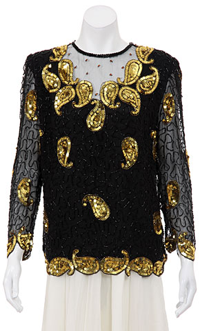 Golden Flares Hand Beaded Blouse