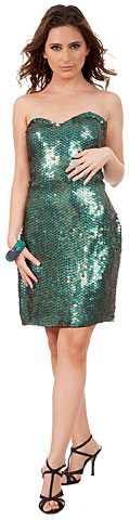 Strapless Sequin Beaded Short Prom Dress. 10209.