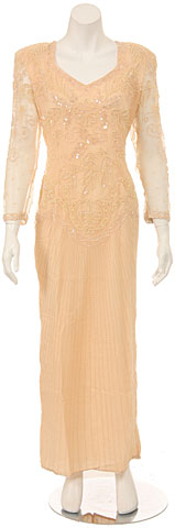 Daisy Formal Beaded Full Sleeves Gown