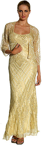 Artistic Sequined Pattern Formal Dress with Jacket. 1040.