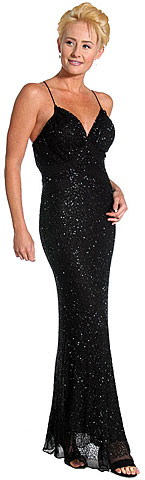 Crossed-back Beaded Long Formal Dress