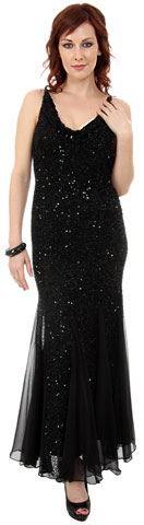 Spaghetti Strapped & Flared Formal Evening Dress