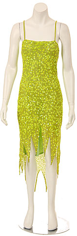 Fully Beaded Spaghetti Strap Sequined Formal Dress